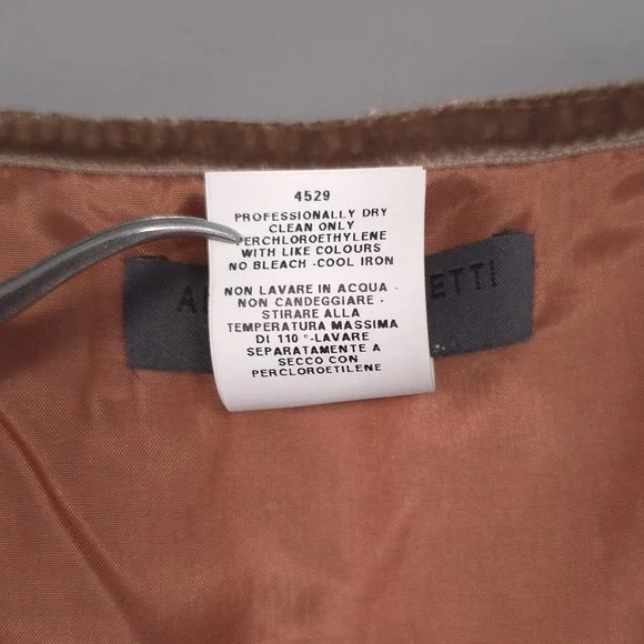 ALBERTA FERRETI ITALY‎ MADE Women's Skirt 6 VIRGIN WOOL Blend Knit Straight Tan